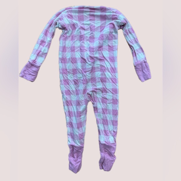 Little sleepies 6-12 Pink Gingham zippie - Picture 3 of 5